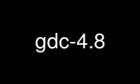 Run gdc-4.8 in OnWorks free hosting provider over Ubuntu Online, Fedora Online, Windows online emulator or MAC OS online emulator