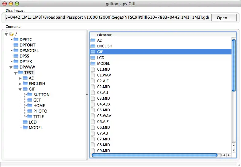 Téléchargez l'outil Web ou l'application Web gditools pour l'exécuter sous Linux en ligne