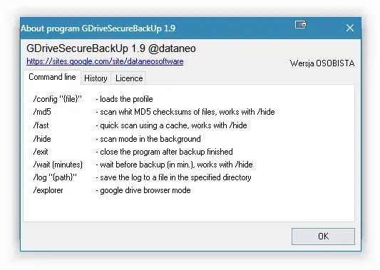 Download web tool or web app GDriveSecureBackUp