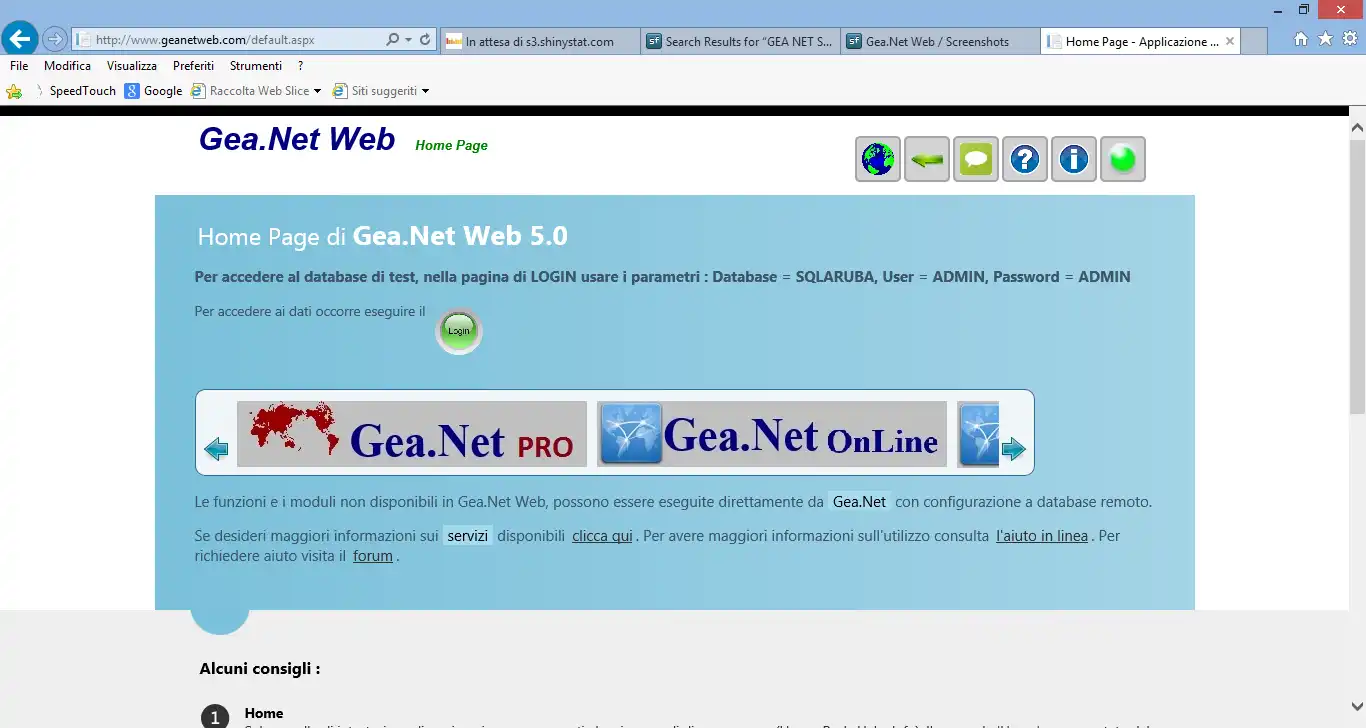 Scarica lo strumento web o l'app web Gea.Net Web