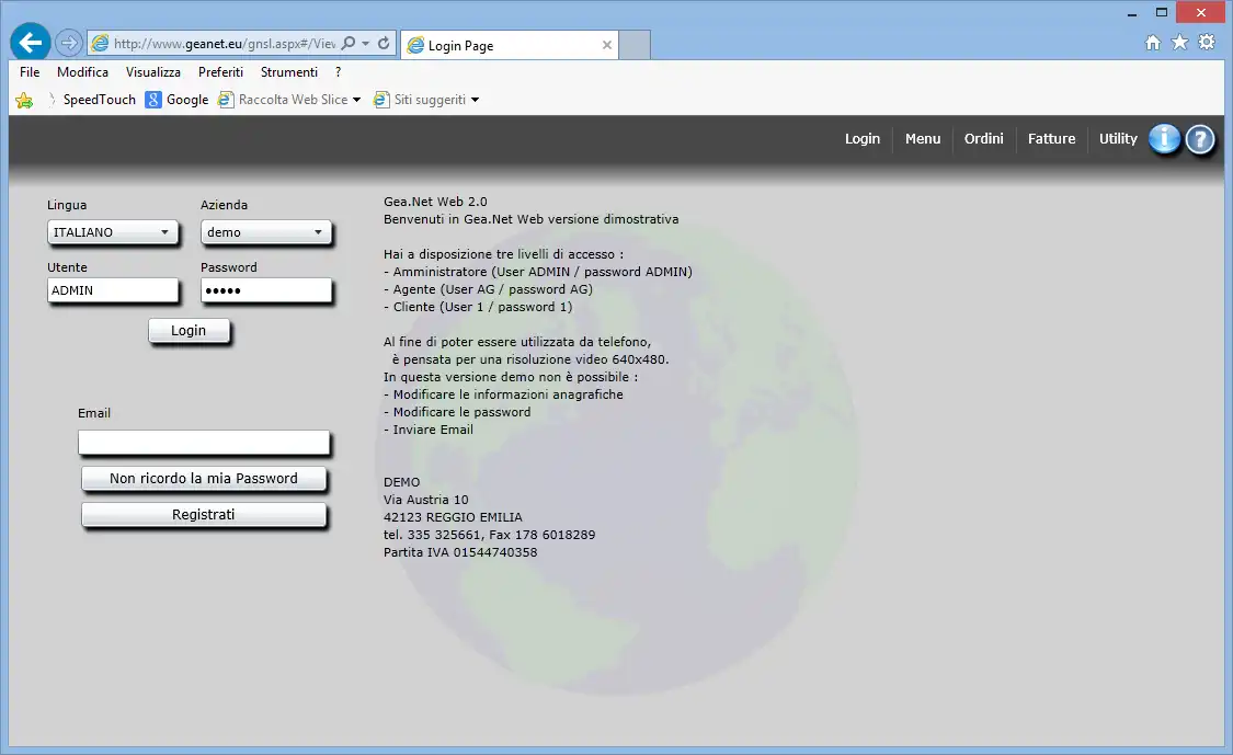 Download web tool or web app Gea.Net Web Small