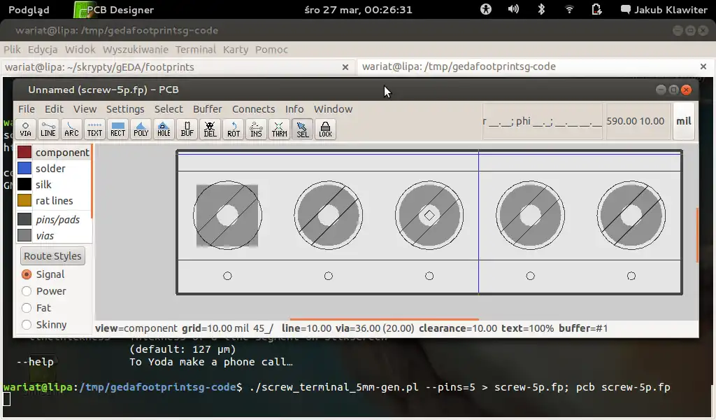 Download web tool or web app gEDA footprint generators