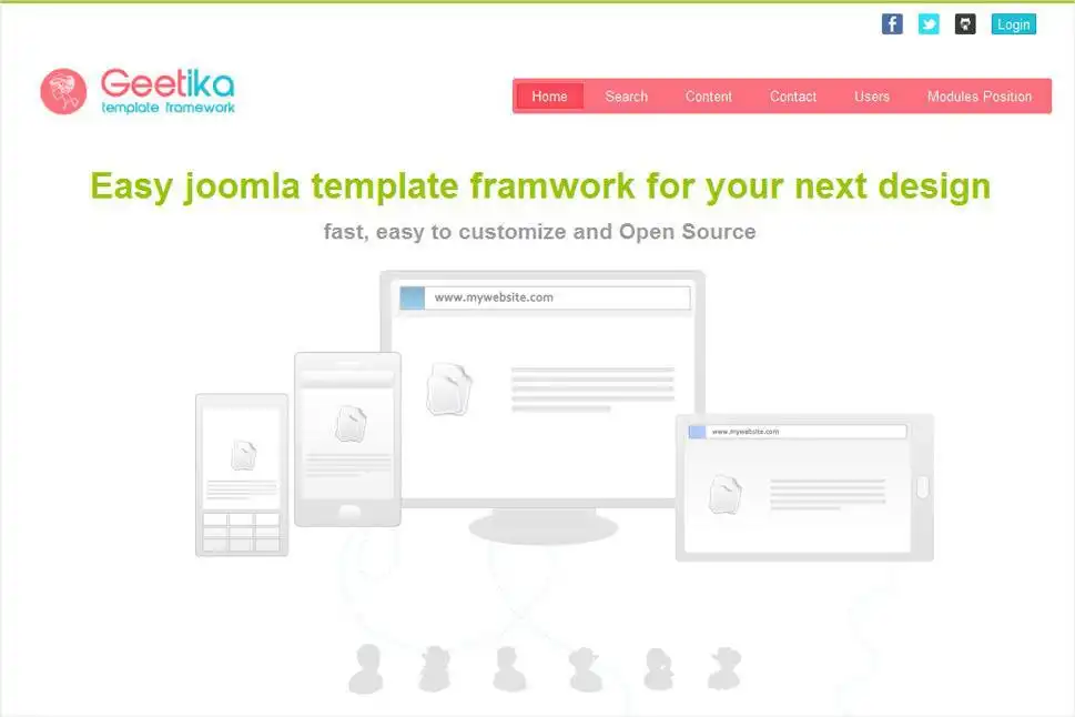Загрузите веб-инструмент или веб-приложение Geetika Framework