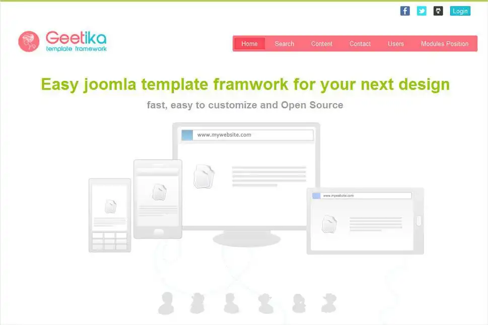 قم بتنزيل أداة الويب أو تطبيق Geetika Framework