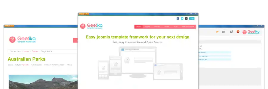 قم بتنزيل أداة الويب أو تطبيق Geetika Framework