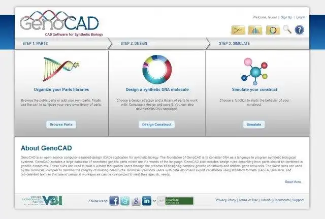 Scarica lo strumento web o l'app web GenoCAD