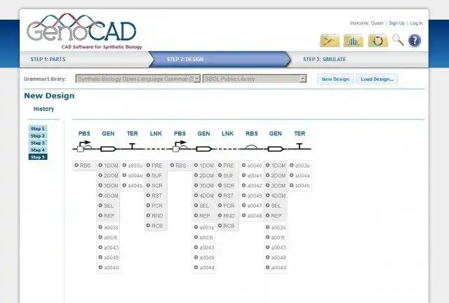 Scarica lo strumento web o l'app web GenoCAD