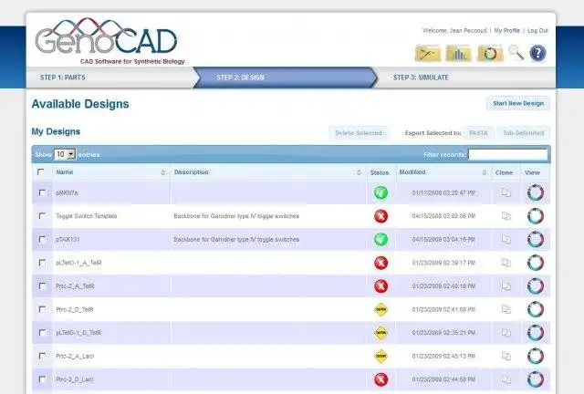 Scarica lo strumento web o l'app web GenoCAD