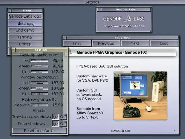 Pobierz narzędzie internetowe lub aplikację internetową Genode FPGA Graphics