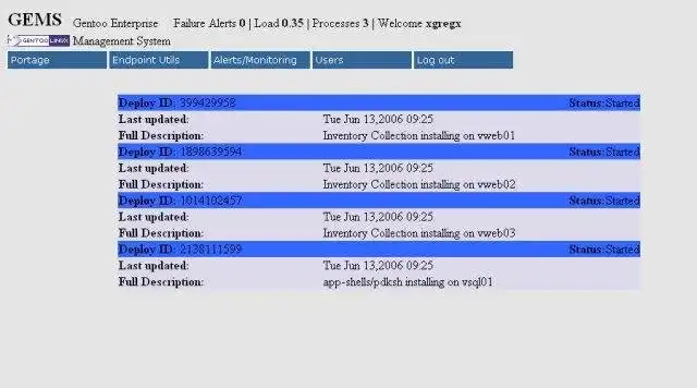 Download web tool or web app Gentoo Enterprise Management System