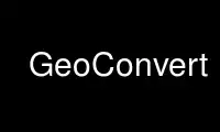 Run GeoConvert in OnWorks free hosting provider over Ubuntu Online, Fedora Online, Windows online emulator or MAC OS online emulator