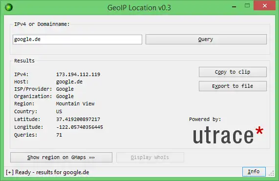 Download web tool or web app GeoIP Location
