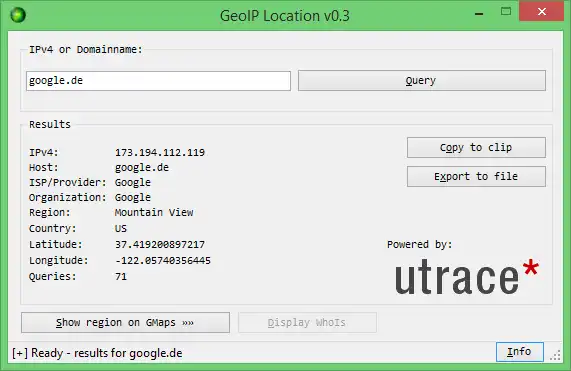 Download webtool of webapp GeoIP Locatie