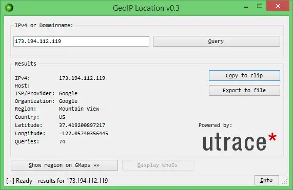 Download webtool of webapp GeoIP Locatie