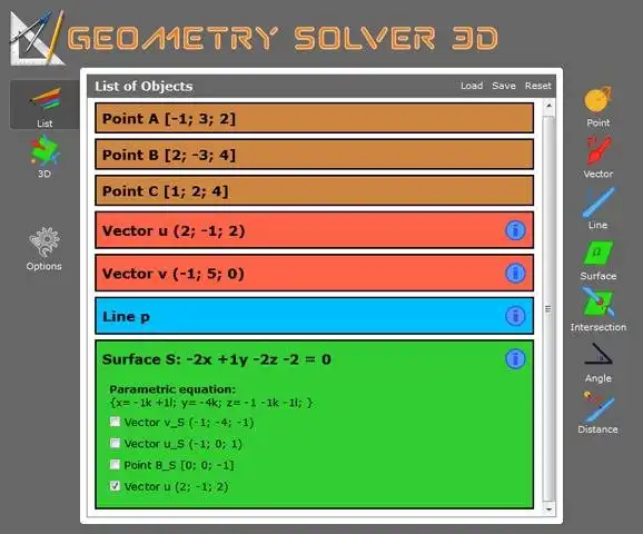 Download web tool or web app Geometry Solver 3D