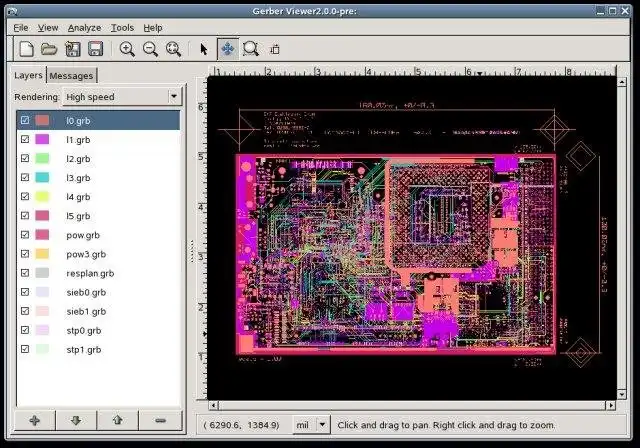 Scarica lo strumento Web o l'app Web gerbv — un visualizzatore Gerber (RS-274X)