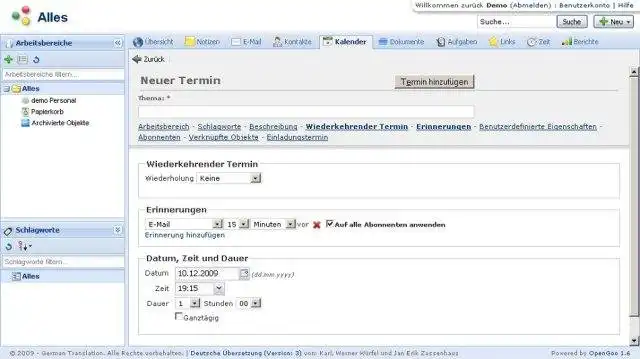 Download web tool or web app German translation of Feng Office