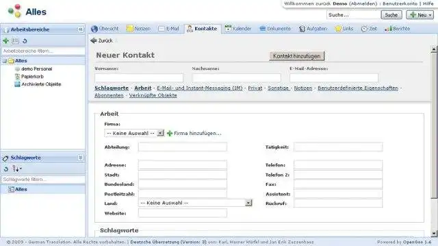 Download web tool or web app German translation of Feng Office