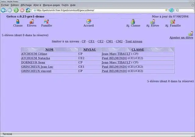 Download web tool or web app GeSco : School Management Project