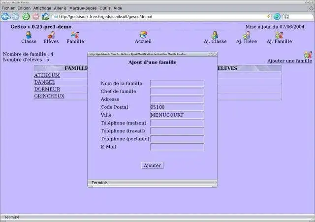 Download web tool or web app GeSco : School Management Project