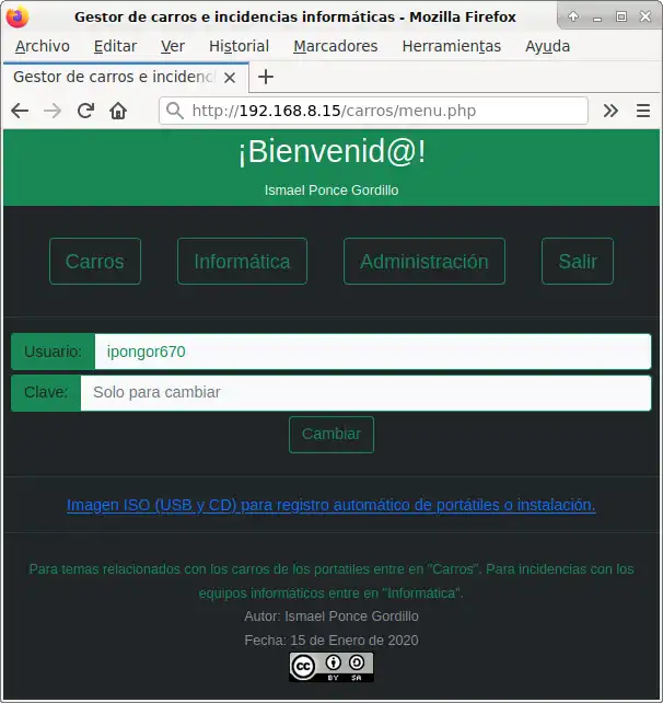 Download web tool or web app Gestión de Carros de Portátiles