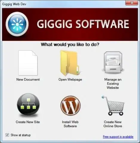 Pobierz narzędzie internetowe lub aplikację internetową Giggig Web Dev