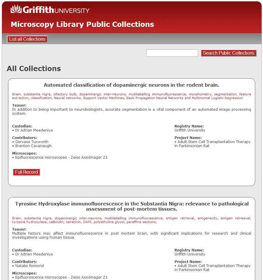 Загрузите веб-инструмент или веб-приложение GIIAF Microscopy Library
