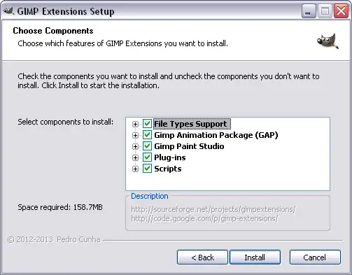 Download web tool or web app GIMP Extensions