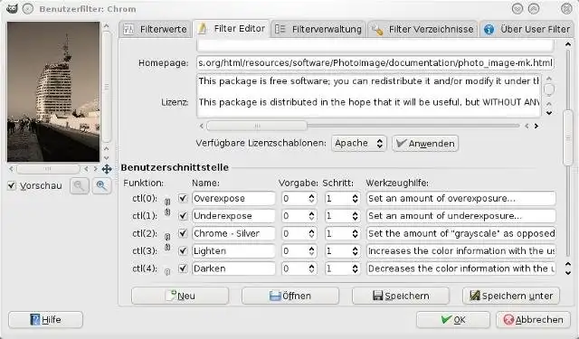 Download webtool of webapp Gimp UserFilter