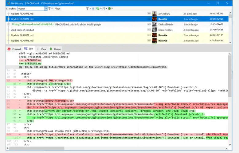 Télécharger l'outil Web ou l'application Web Git Extensions