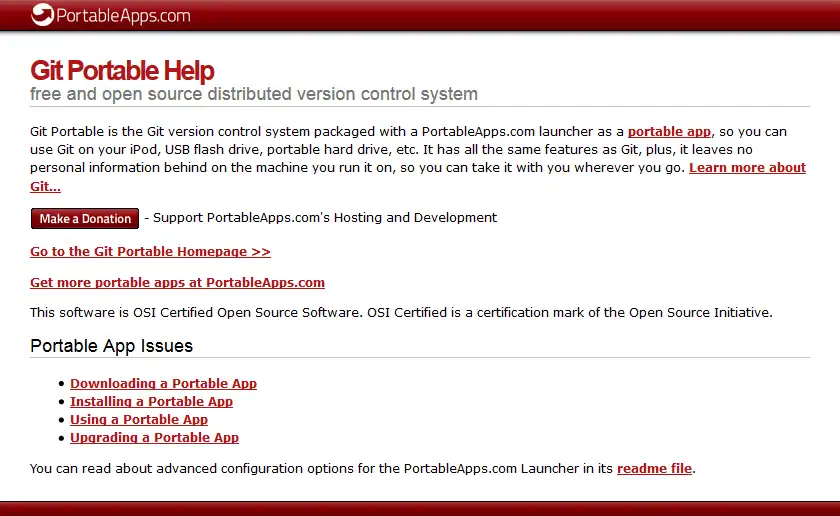 下载 Web 工具或 Web 应用 Git Portable