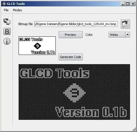 Download web tool or web app GLCD Tools