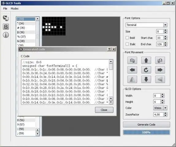 Télécharger l'outil Web ou l'application Web GLCD Tools