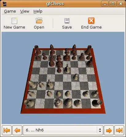 Завантажте веб-інструмент або веб-програму glChess для роботи в Linux онлайн