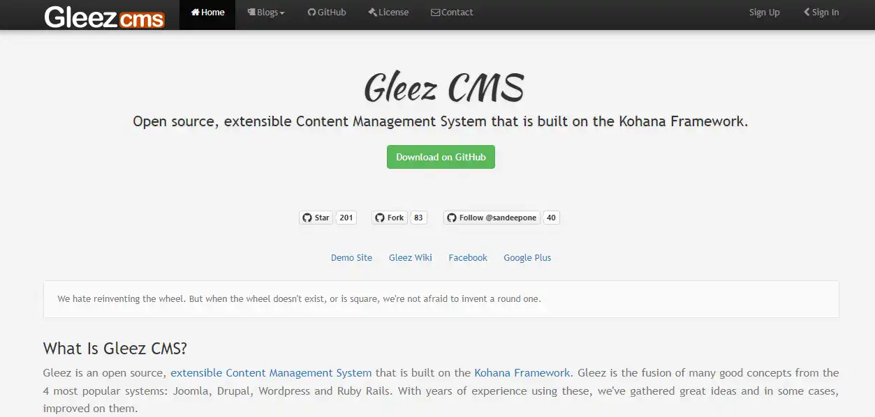 Mag-download ng web tool o web app Gleez CMS