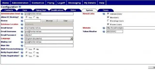 Download web tool or web app Gliding Booking System