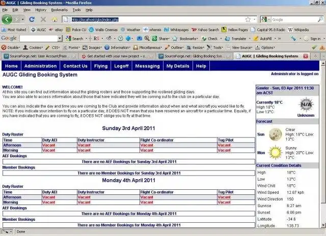 قم بتنزيل أداة الويب أو تطبيق الويب Gliding Booking System