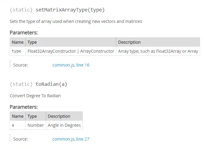 Download web tool or web app glMatrix