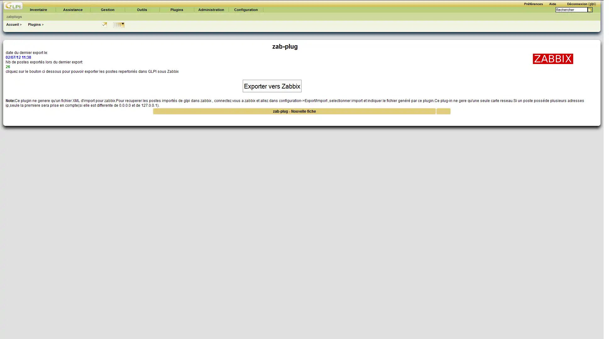 Download web tool or web app GLPI zabplug
