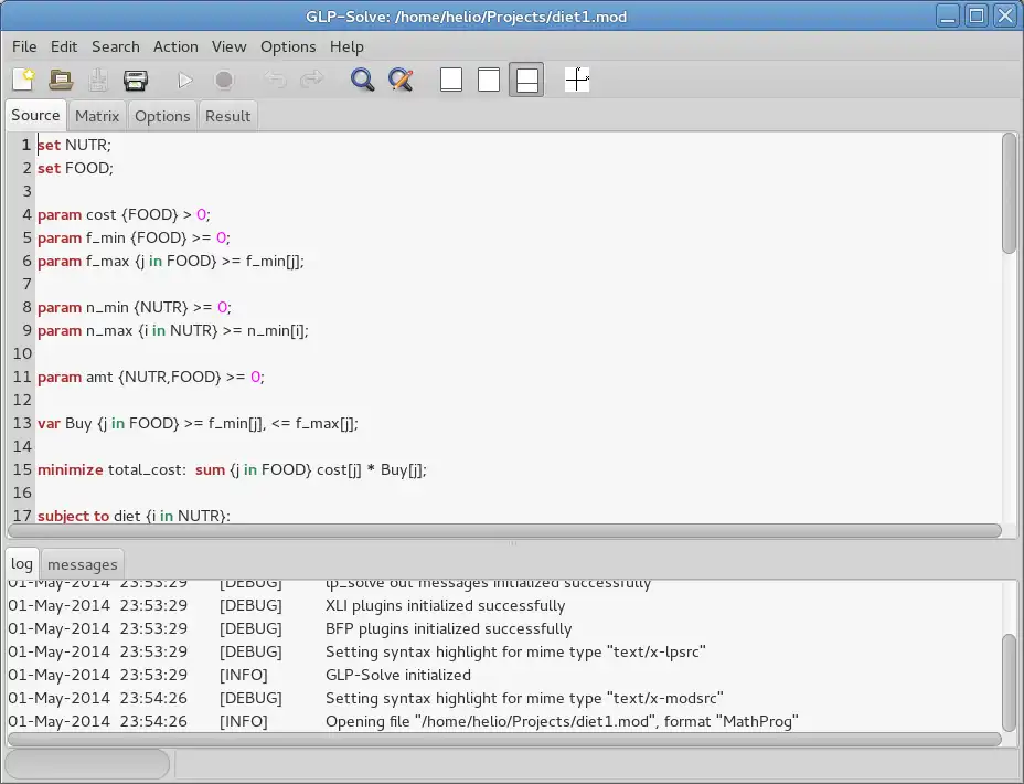 Tải xuống công cụ web hoặc ứng dụng web GLP-Solve để chạy trong Linux trực tuyến