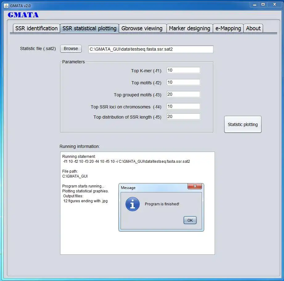 Download web tool or web app GMATA software for Genomic SSR marker