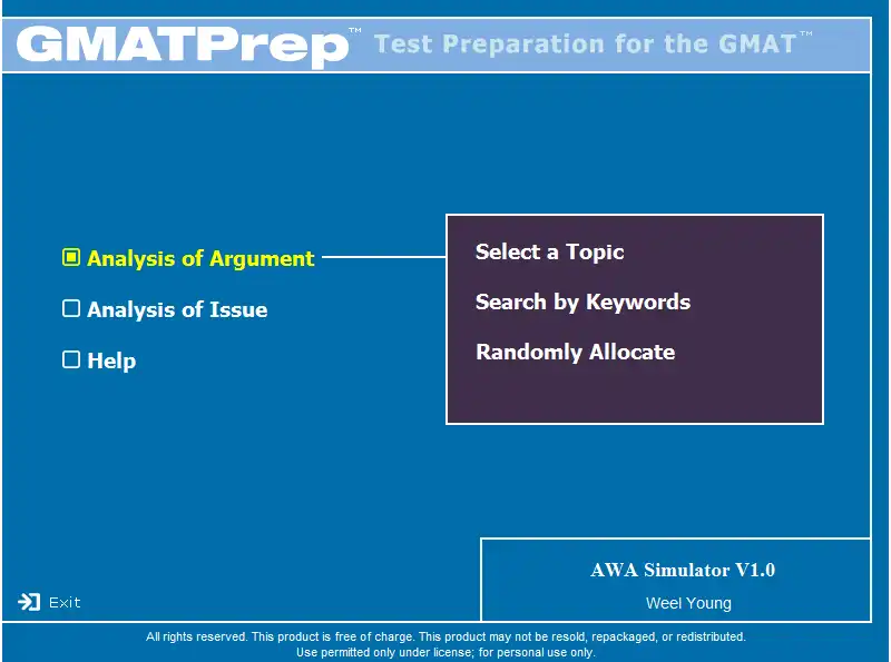 Download web tool or web app GMAT AWA Sim