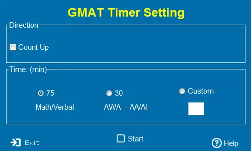 Download web tool or web app GMAT Timer