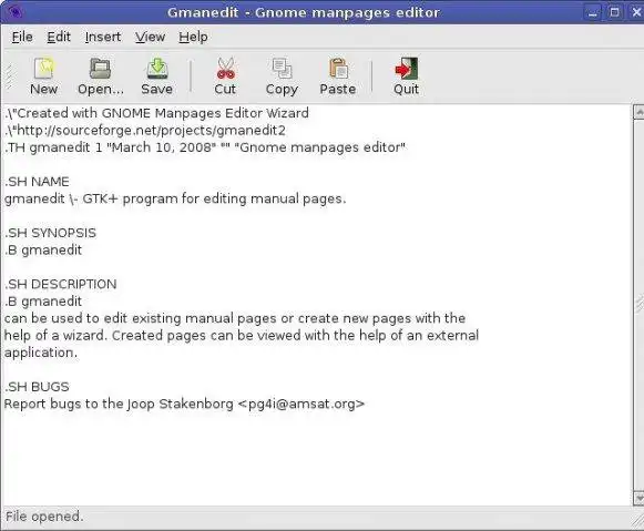 Завантажте веб-інструмент або веб-програму Gnome Manual Pages Editor
