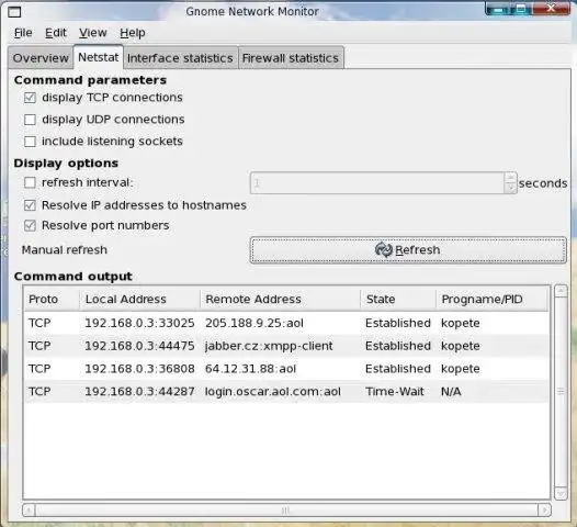 Descargue la herramienta web o la aplicación web Gnome Network Monitor