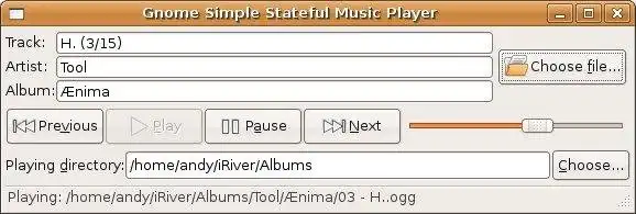 Download web tool or web app Gnome Simple Stateful Music Player