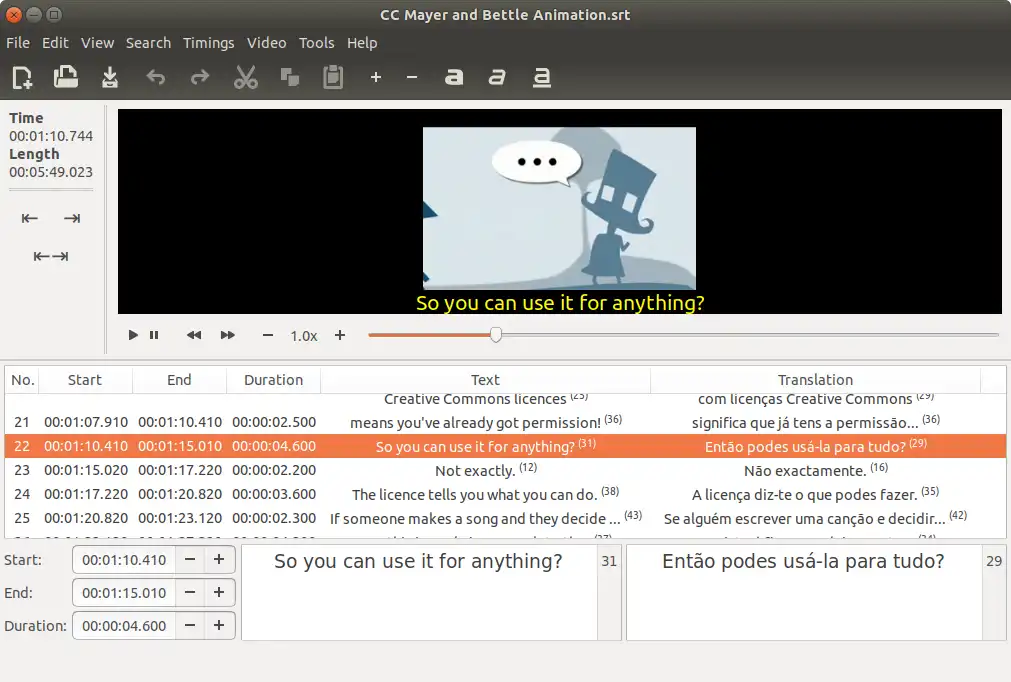 Unduh alat web atau aplikasi web Subtitle Gnome