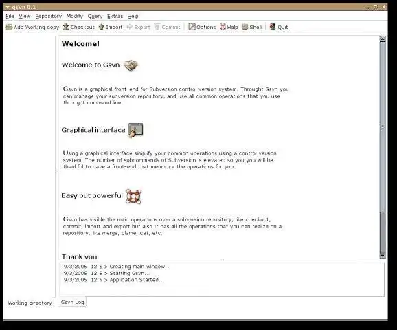 Завантажте веб-інструмент або веб-програму gnome-svn gsvn