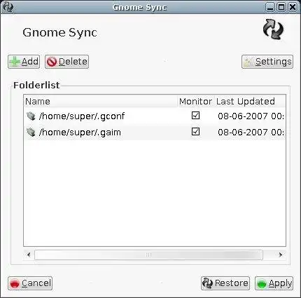 Download de webtool of webapp Gnome Synchronization Utility