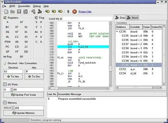 Download web tool or web app GNU 8085 Simulator